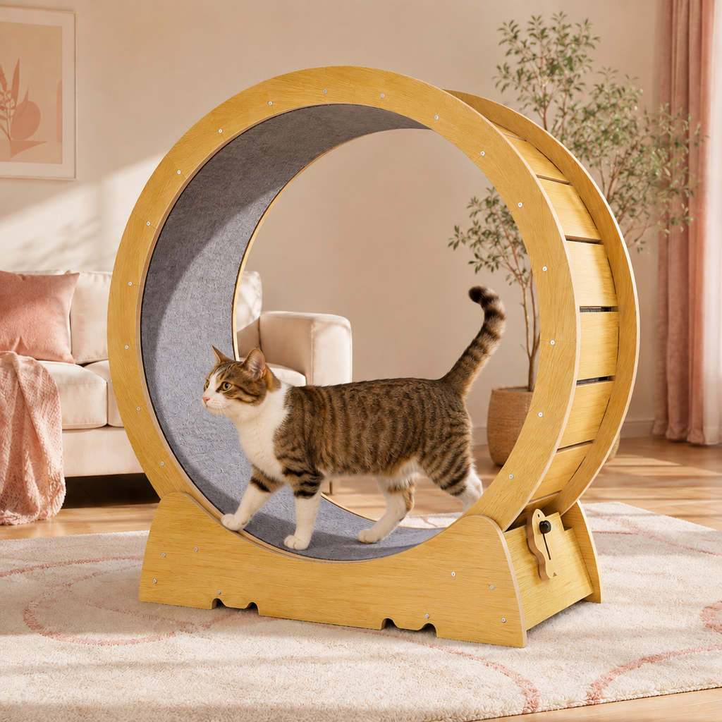 Leises Laufrad für Katzen – Rutschfeste Lauffläche & Pfotenschutz