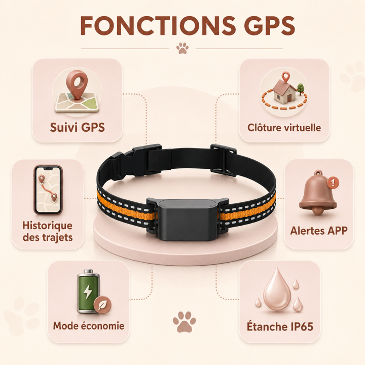 Traceur GPS 4G étanche IP67 pour chiens et chats – Localisation en temps réel