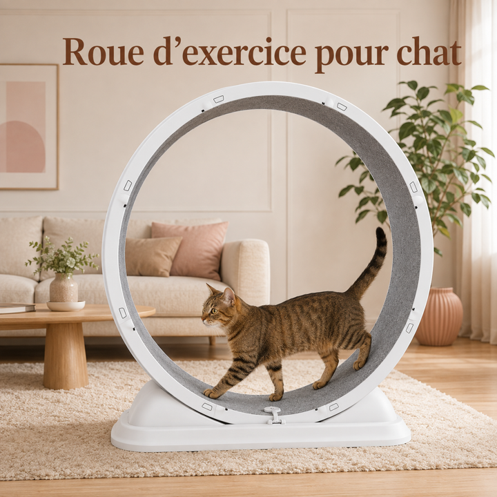 75 cm leises Laufrad für Katzen – Abnehmbarer Teppich &amp; Verriegelung