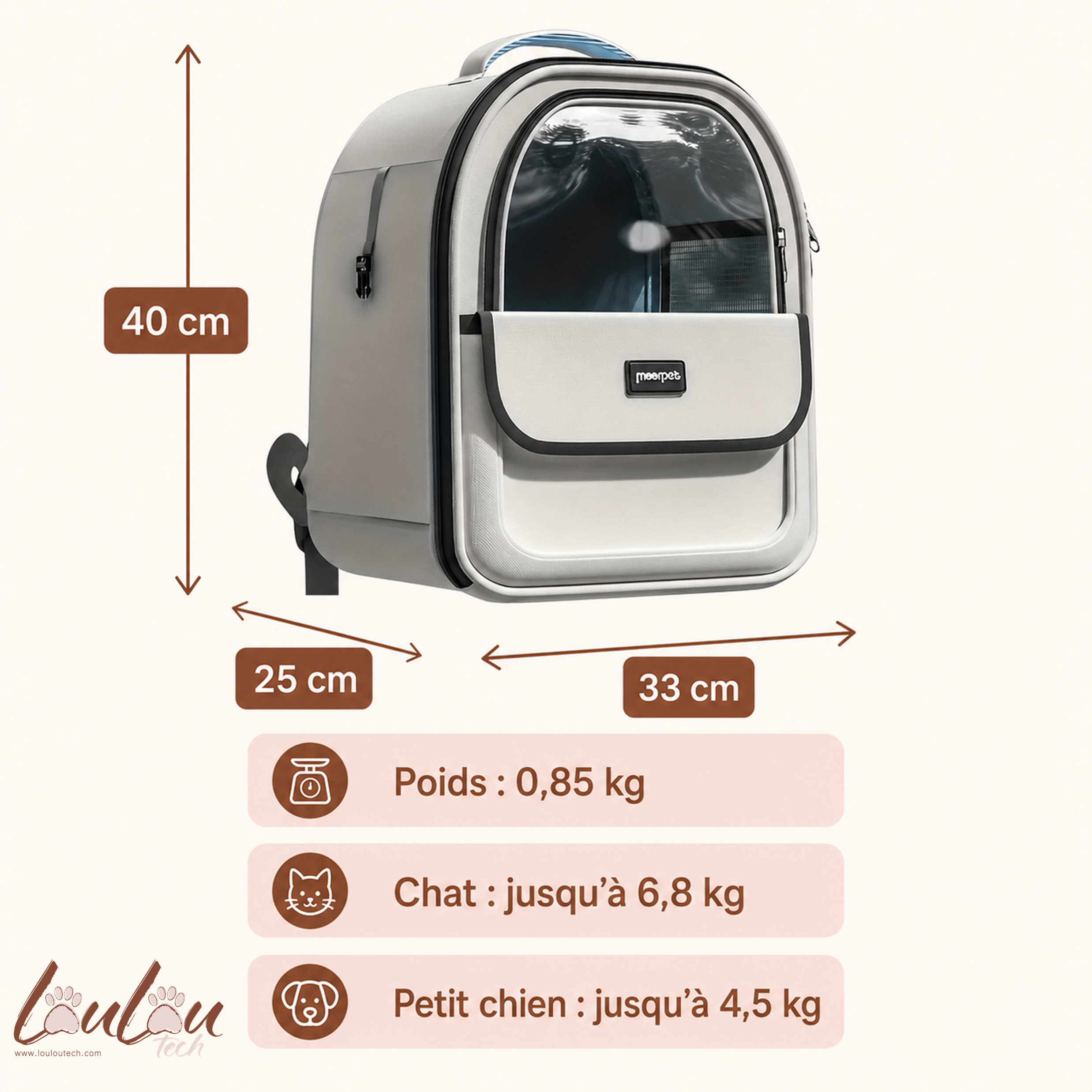 Sac à Dos de Transport Spacieux et Respirant KEMORELA