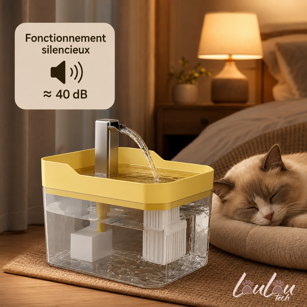 Fontaine à eau automatique silencieuse pour chats et chiens