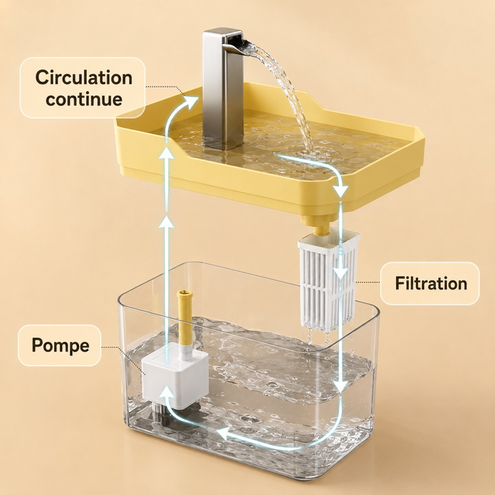 Fontaine à eau automatique silencieuse pour chats et chiens