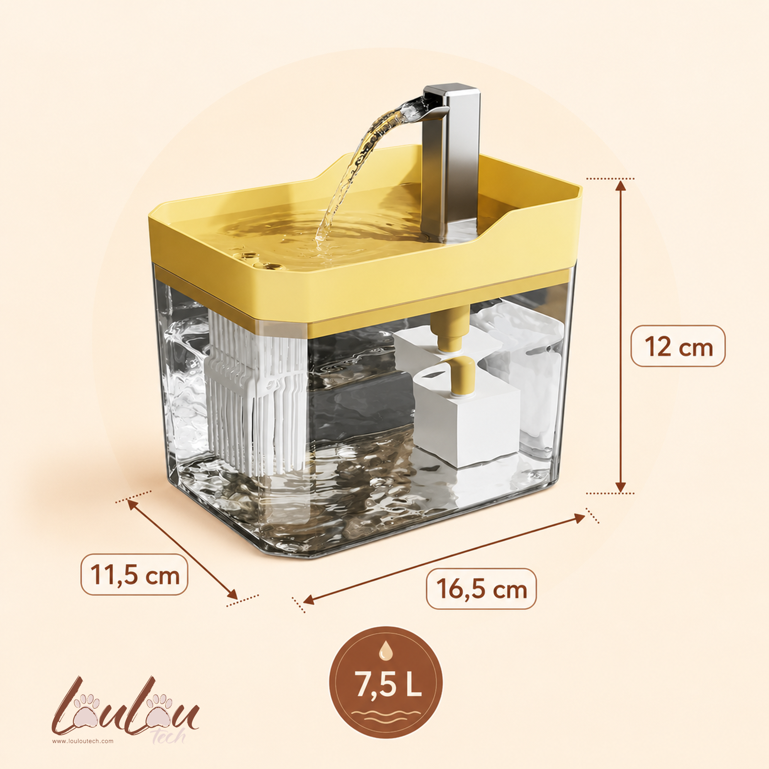 Fontaine à eau automatique silencieuse pour chats et chiens