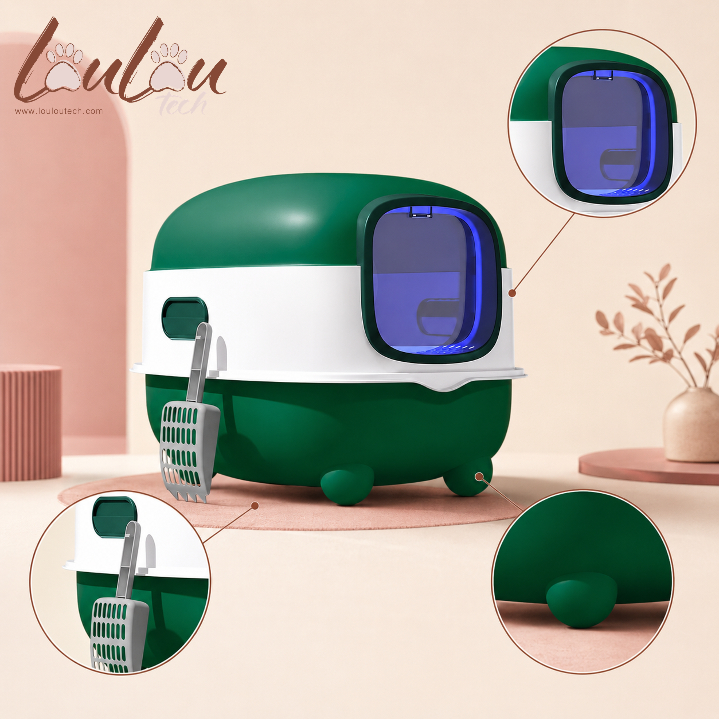 Maison de Toilette Transformable pour Chat avec Pelle