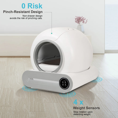 DOEL 65 L Smart Self-Cleaning Litter Box – App Control, Odor Control, Large Capacity