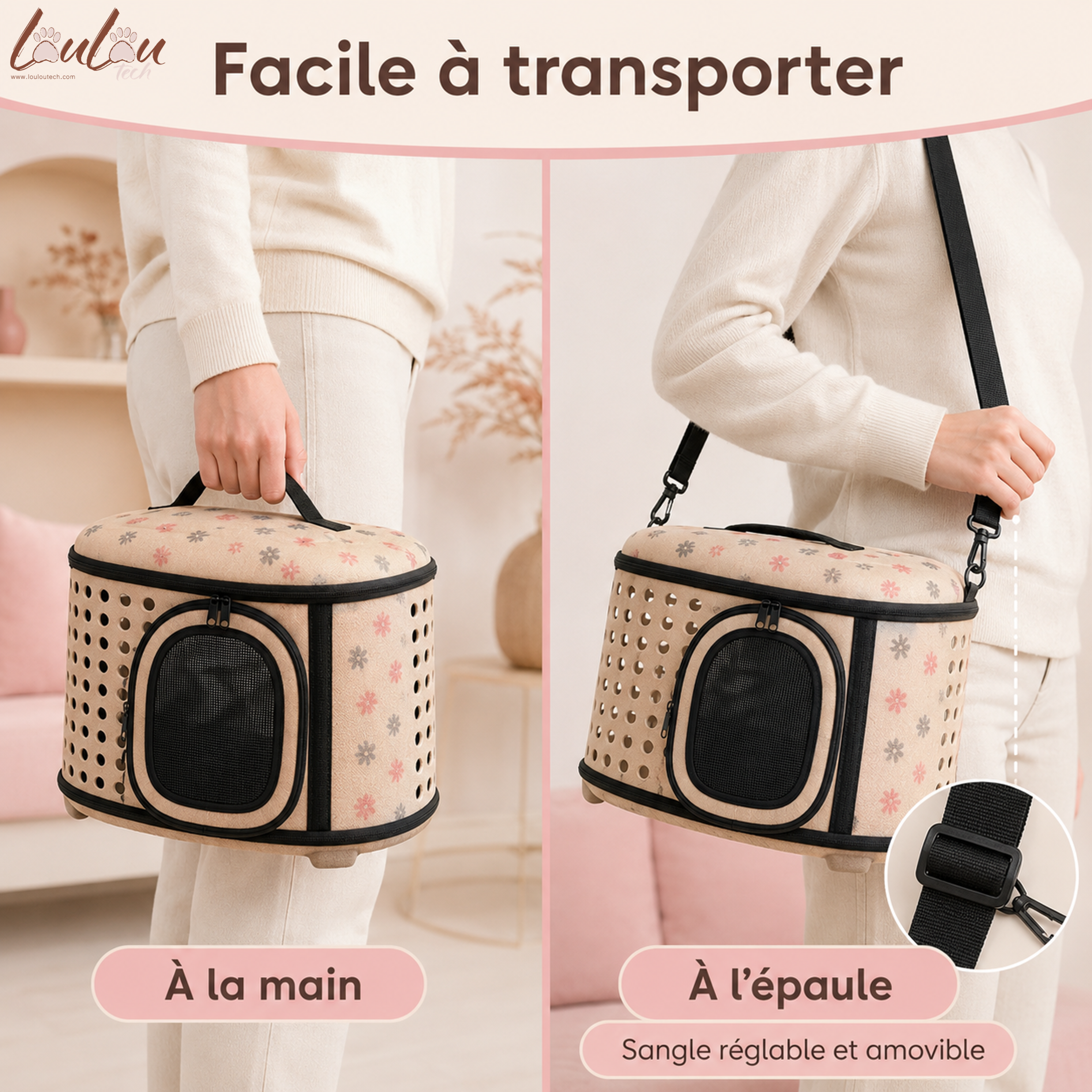 Sac de Transport Respirant en Bandoulière XLeiPet