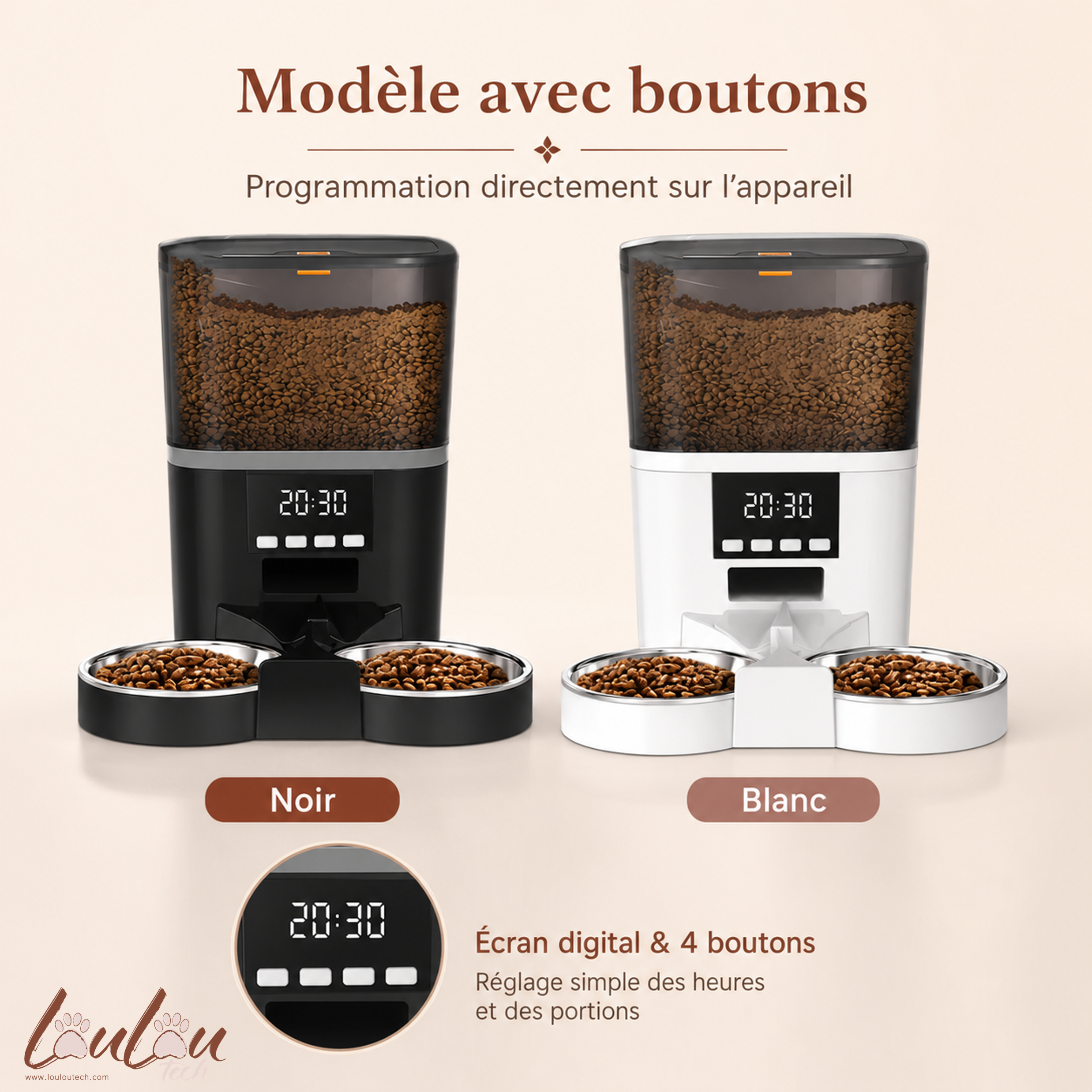 Distributeur automatique 4 L avec caméra et gamelle en inox