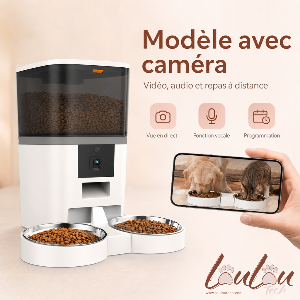 Distributeur automatique 4 L avec caméra et gamelle en inox