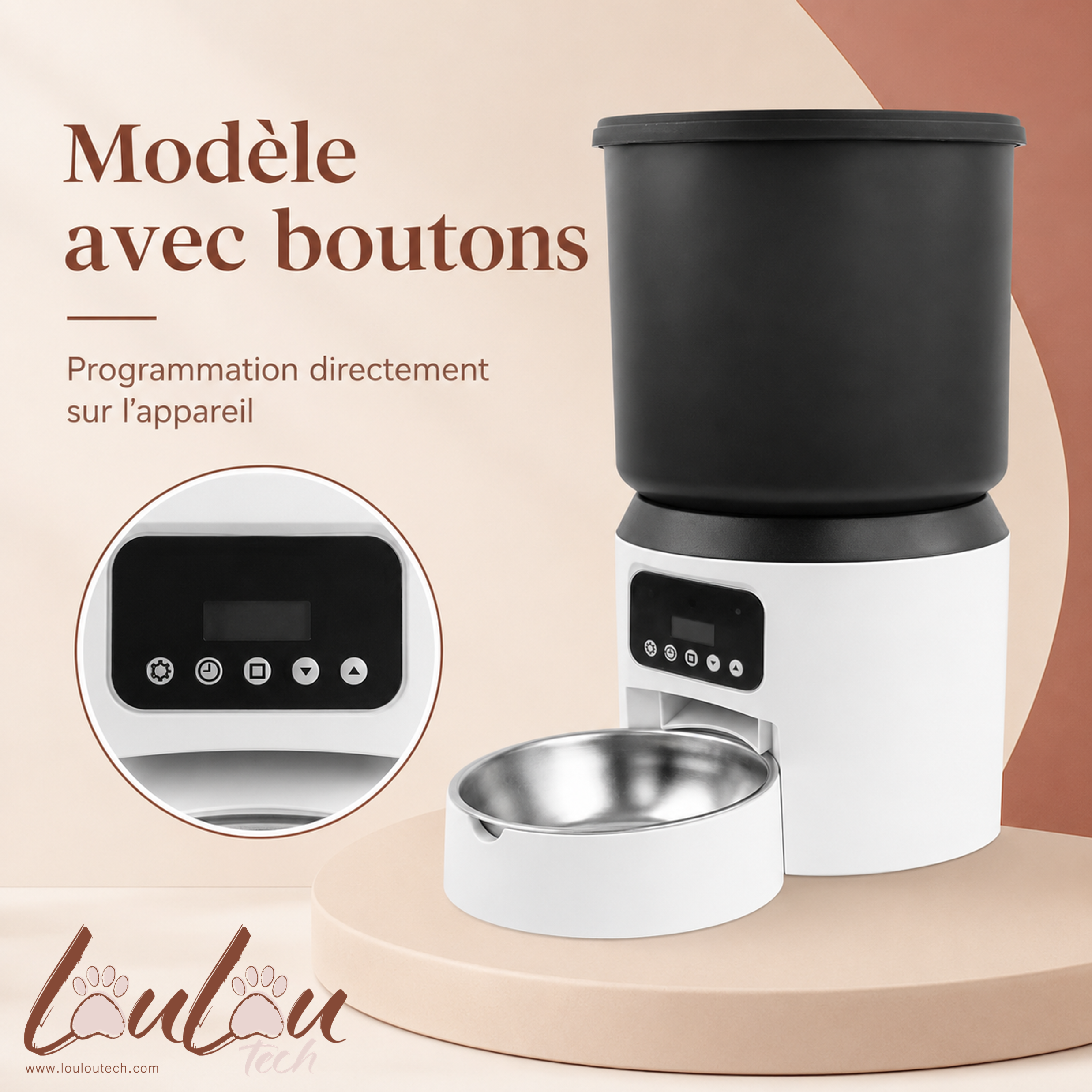 Distributeur automatique 4 L avec caméra pour chats et chiens