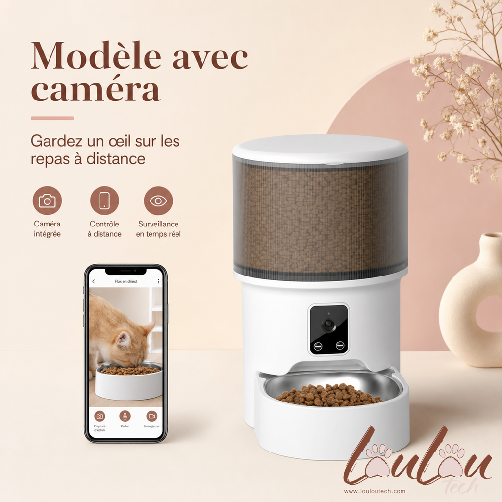 Distributeur automatique de croquettes Wi-Fi 4 L