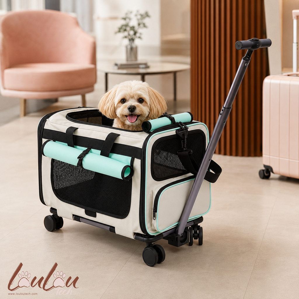 Sac de transport à roulettes pliable pour animaux