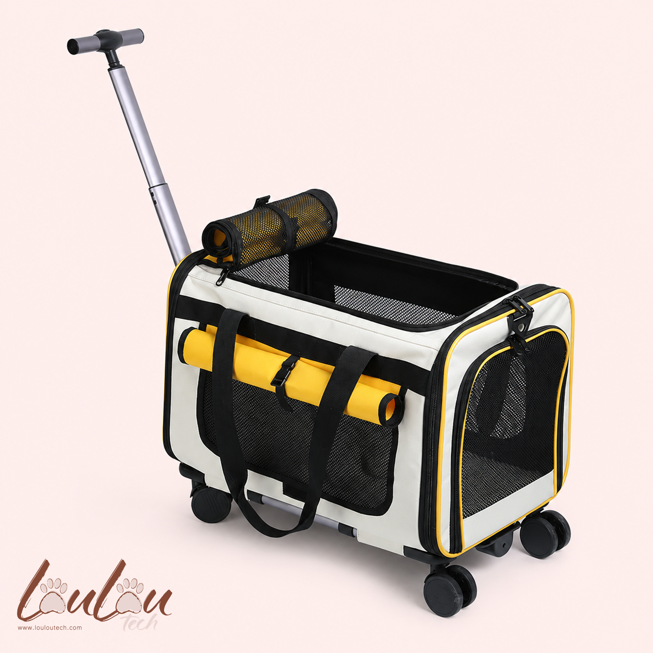 Sac de transport à roulettes pliable pour animaux