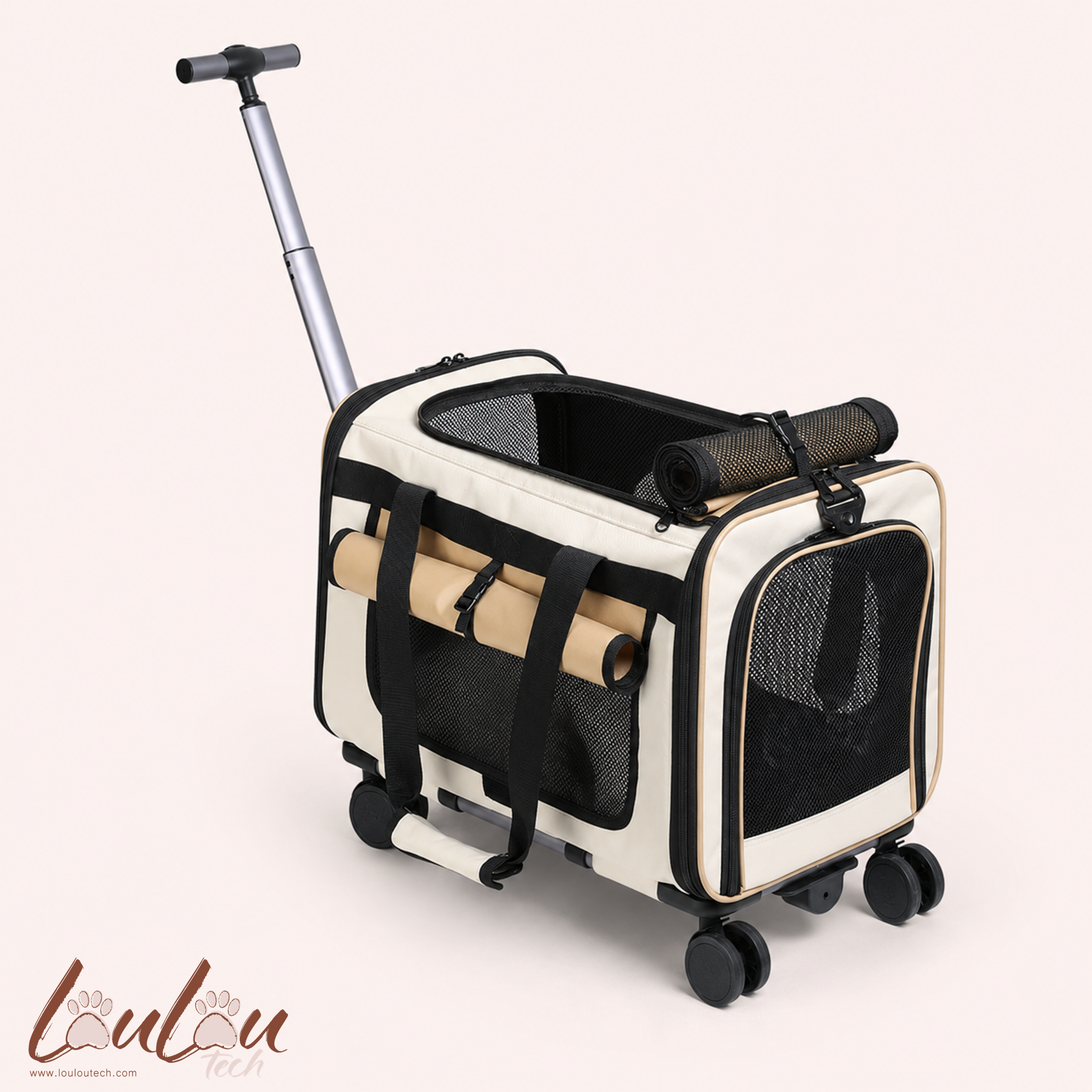 Sac de transport à roulettes pliable pour animaux