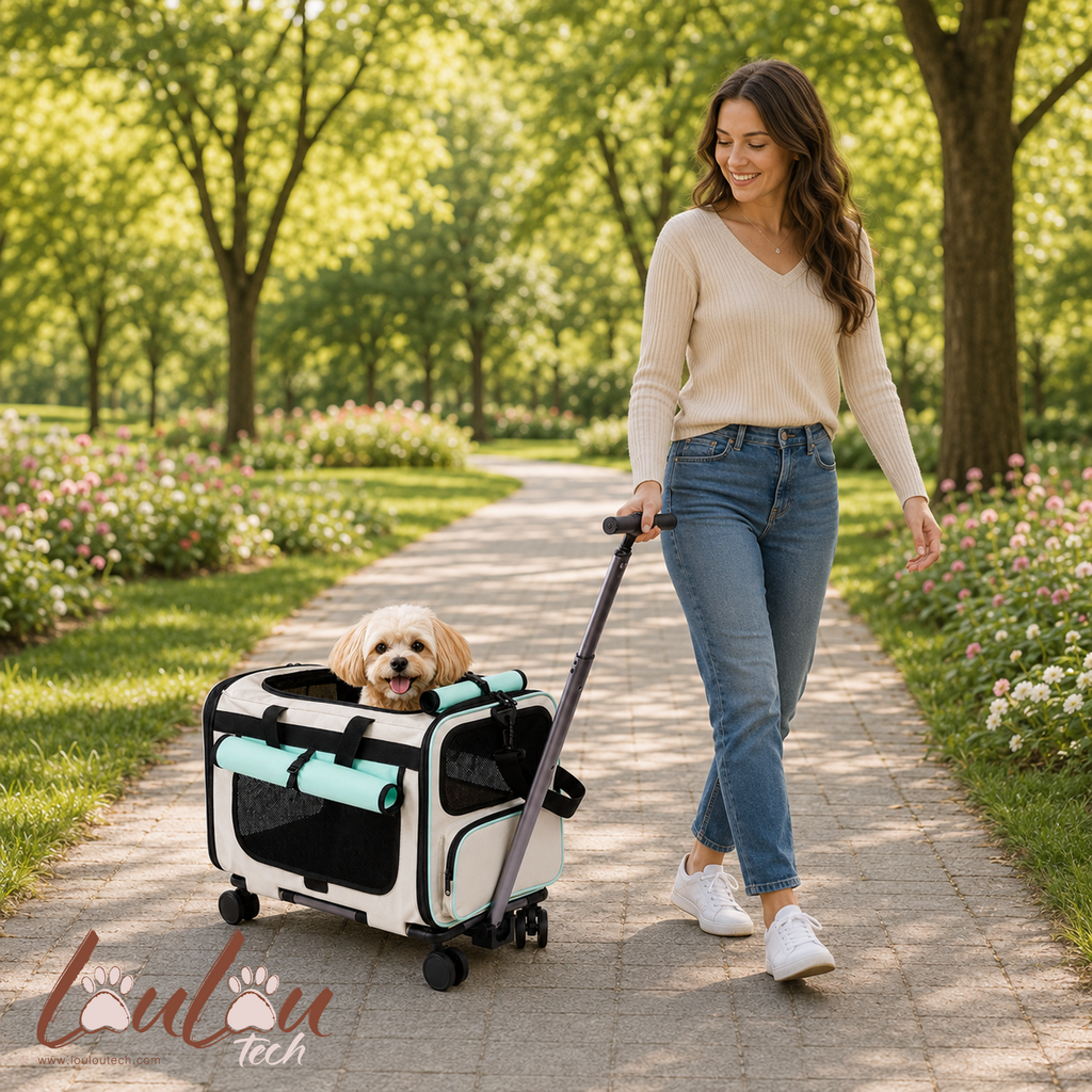 Sac de transport à roulettes pliable pour animaux