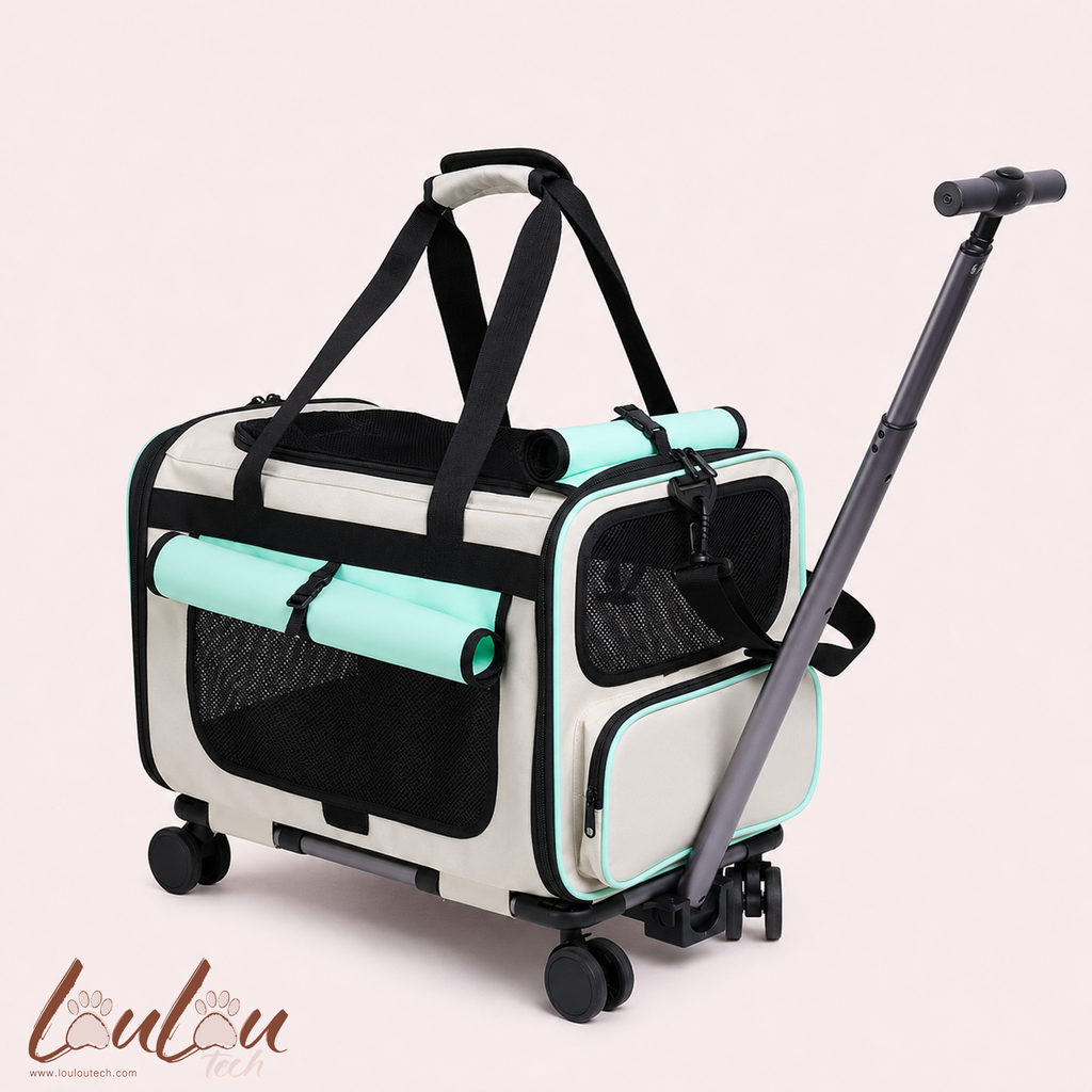 Sac de transport à roulettes pliable pour animaux